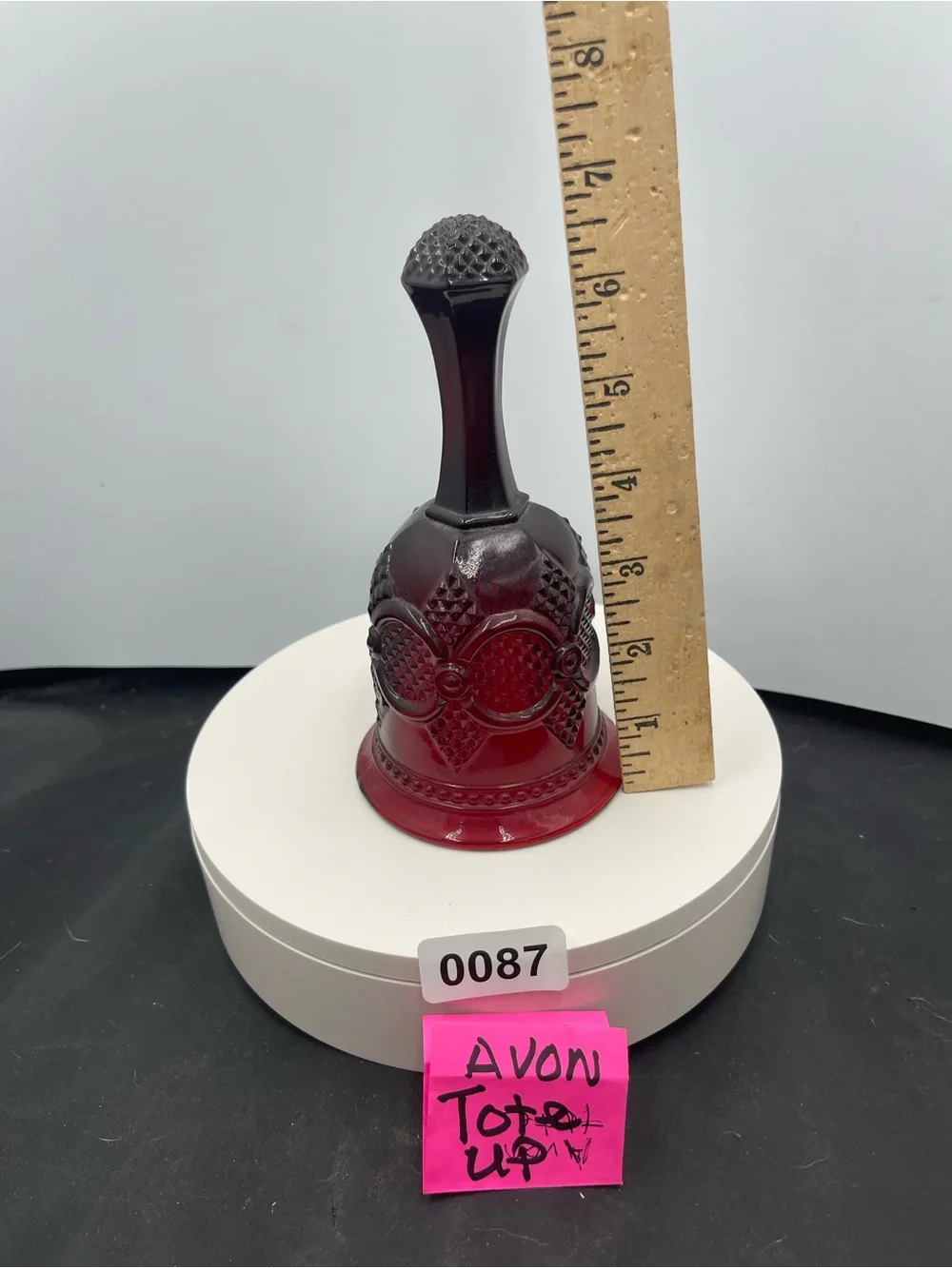 Avon Red and Black Glass Decorative Bell